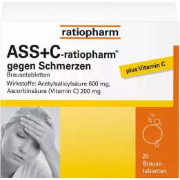 ASS + C-ratiopharm against pain effervescent tablets, 20 pcs