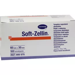 SOFT ZELLIN alcohol swabs 30x60 mm, 100 pcs