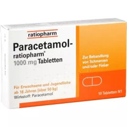 Paracetamol-ratiopharm 1,000 mg tablets, 10 pcs