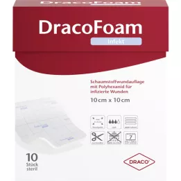 DRACOFOAM Infection foamst.Wundauf.10x10 cm, 10 pcs