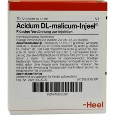 ACIDUM DL-Malicum injeel ampoules, 10 pcs