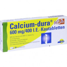 CALCIUM DURA Vit D3 600 mg/400 I.E. chewing tablets, 20 pcs