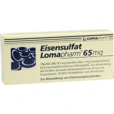 EISENSULFAT Lomapharm 65 mg excessive Tab., 20 pcs