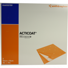 ACTICOAT 10x10 cm antimicrobial wound pad, 5 pcs