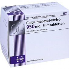 CALCIUMACETAT NEFRO 950 mg film -coated tablets, 100 pcs