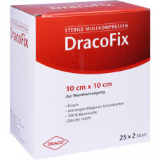 DRACOFIX PEEL Compresses 10x10 cm sterile 8 times, 25x2 pcs