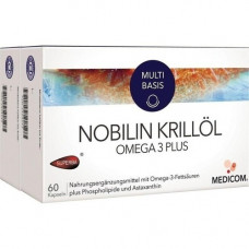 NOBILIN Krillöl Omega-3 Plus capsules, 2x60 pcs