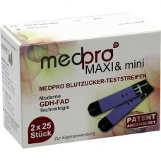 MEDPRO Maxi & Mini blood sugar test strip, 2x25 pcs