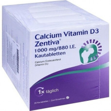 CALCIUM VITAMIN D3 Zentiva 1000 mg/880 I.E. Kauab, 100 pcs