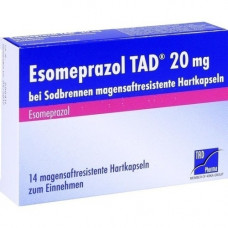 ESOMEPRAZOL TAD 20 mg for heartburn Msr.hartskaps., 14 pcs