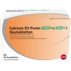 CALCIUM D3 Puren 1000 mg/880 I.E. chewing tablets, 90 pcs
