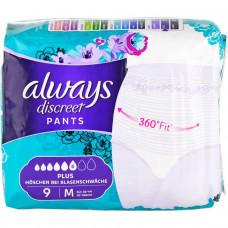 ALWAYS Discreet incontinence Pants Plus M, 9 pcs