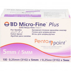 BD MICRO-FINE+ 5 pen needles 0.25x5 mm 31 g, 100 pcs