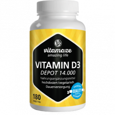 VITAMIN D3 14,000 I.E. Depot high doses tablets, 180 pcs