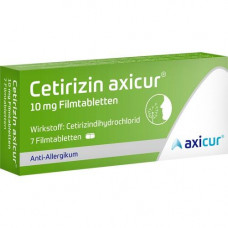 CETIRIZIN Axicur 10 mg film -coated tablets, 7 pcs