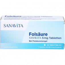 FOLSÄURE SANAVITA 5 mg tablets, 20 pcs
