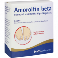 AMOROLFIN Beta 50 mg/ml of active ingredient. Nail polish, 3 ml
