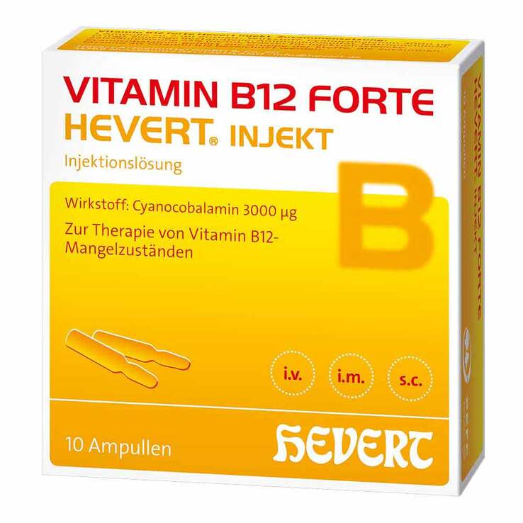 Delivery service from Germany - VITAMIN B12 HEVERT forte inject ampoules,  10X2 ml