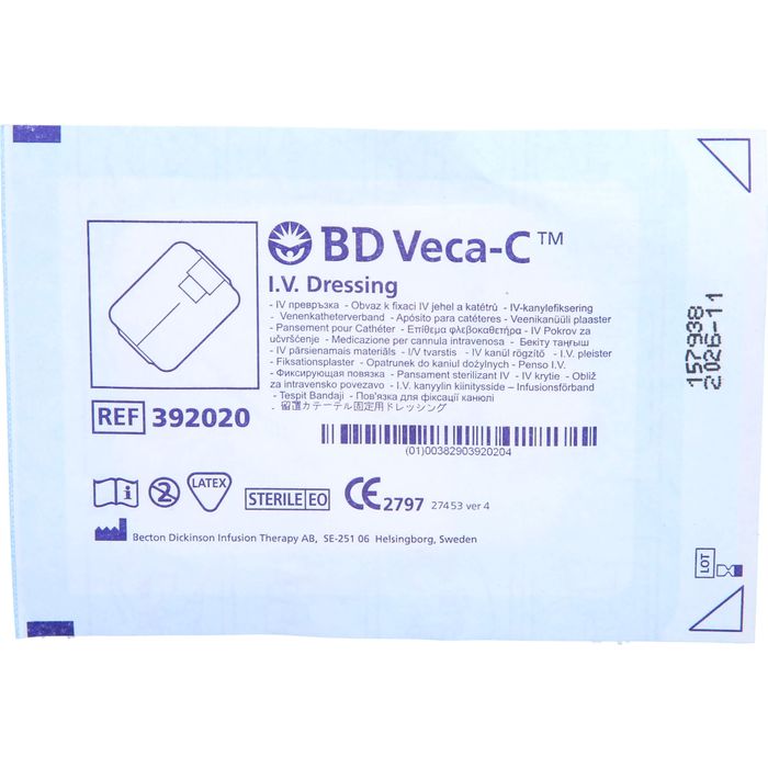 Delivery service from Germany - BD VECA-C Catheter fixation compound 6x7.5  cm with viewing window, 1 pc