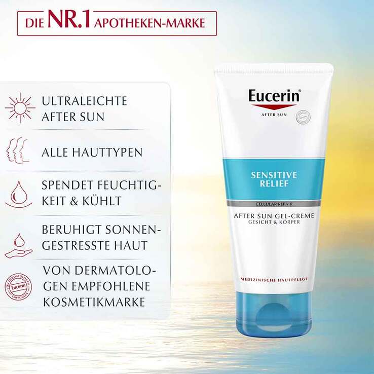 Geneesmiddelen uit Duitsland Eucerin After Sun Sensitive Relief Gel Cream, 200 ml