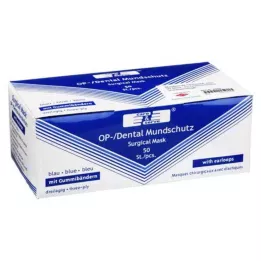 MUNDSCHUTZ OP with elastic band and nose clip blue, 50 pieces