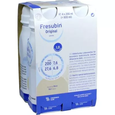 FRESUBIN ORIGINAL DRINK Nuss Trinkflasche, 4X200 ml