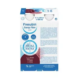 FRESUBIN ENERGY Fibre DRINK Cherry Drinking Bottle, 4X200 ml