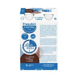 FRESUBIN 2 kcal Fibre DRINK Chocolate Drinking Bottle, 4X200 ml