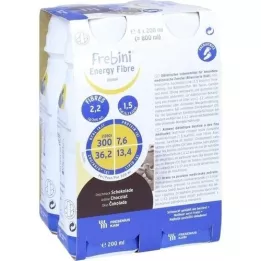 FREBINI Energy Fibre Drink Schokolade Trinkfl., 4X200 ml