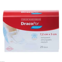 DracoPor waterproof wound dressing 5x7.2 cm sterile, 25 pcs