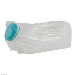 Urine bottle with handle and lid, 1 piece