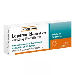 LOPERAMID-ratiopharm akut 2 mg film-coated tablets, 10 pcs
