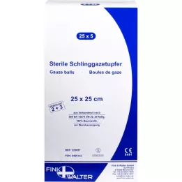 SCHLINGGAZETUPFER 25x25 cm sterile 2+3, 25x5 pcs
