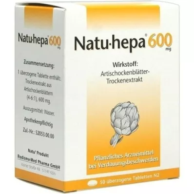 NATU HEPA 600 mg überzogene Tabletten, 50 St