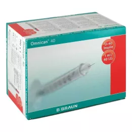 OMNICAN Insulin syringe 1 ml U40 with channel 0.30x8 mm single, 100x1 pcs