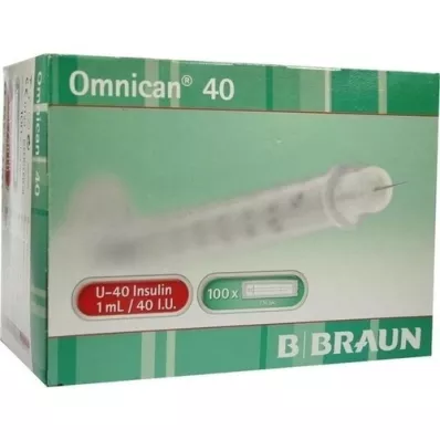 OMNICAN InsulinSpr.1 Ml U40 M.Kan.0.30x12 mm Single., 100x1 szt