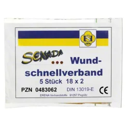 Senada quick wound dressing 2x18 cm, 5 pcs