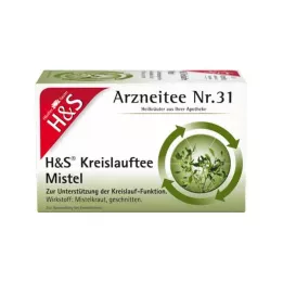 H&amp;S Circulation Tea Mistletoe Filter Bags, 20X2.0 g