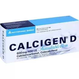 CALCIGEN D 600 mg/400 I.E. chewing tablets, 50 pcs