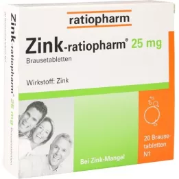 ZINK-RATIOPHARM 25 mg musujące tabletki, 20 szt