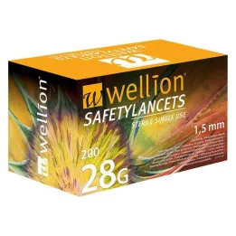 WELLION Safetylancets 28 G Safety disposable lancets, 200 pcs