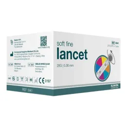 Klinion Soft fine color lancets 28 G, 210 pcs