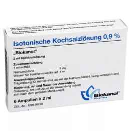 ISOTONISCHE Saline solution 0.9% Biokanol ampoules, 6X2 ml