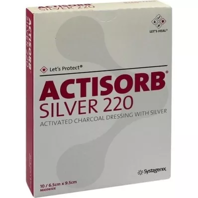 ACTISORB 220 Silver 6.5x9.5 cm compress, 10 pcs