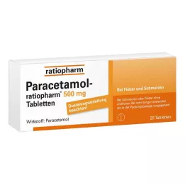 PARACETAMOL-ratiopharm 500 mg tablets, 20 pcs