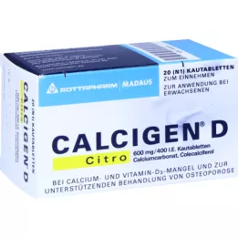 Calcigen D CITRO 600 mg / 400 I.e. Tabletki do żucia, 20 szt