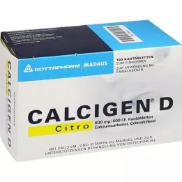CALCIGEN D Citro 600 mg/400 I.E. chewing tablets, 100 pcs