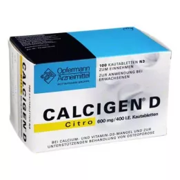 CALCIGEN D Citro 600 mg/400 IU chewable tablets, 100 pcs
