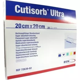 CUTISORB Ultra suction compresses 20x20 cm sterile, 20 pcs