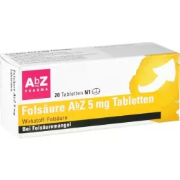 FOLSÄURE AbZ 5 mg Tabletten, 20 St